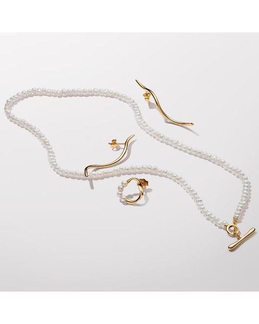 Pandora Metallic Treated Freshwater Cultured Pearls T-bar Collier Necklace