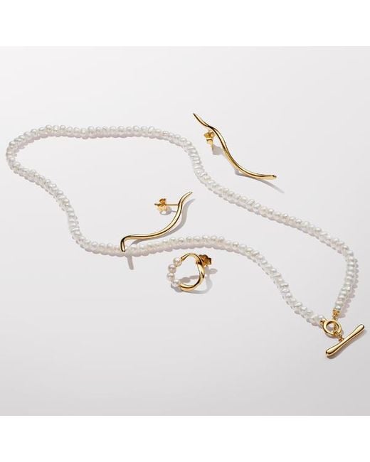 Pandora Metallic Treated Freshwater Cultured Pearls T-bar Collier Necklace