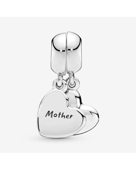 Pandora White Mother & Son Heart Split Dangle Charm