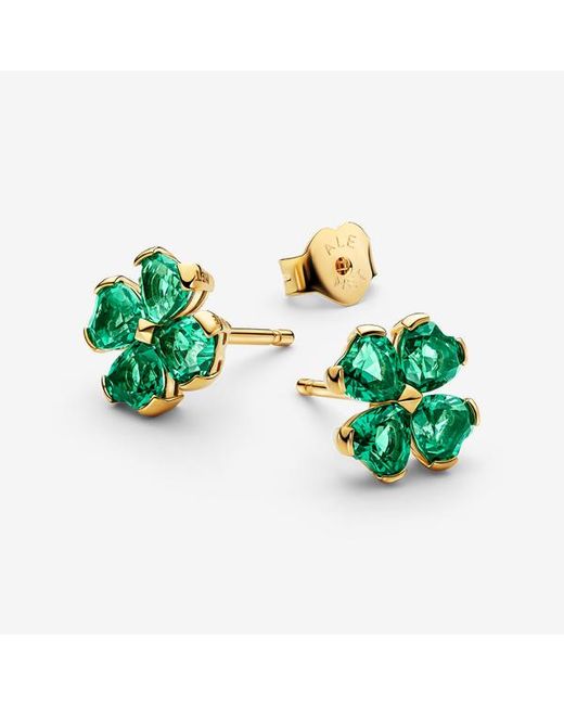 Pandora Green Lucky Clover Stud Earrings