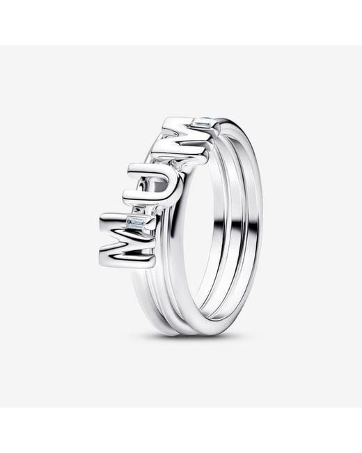 Pandora Metallic Mum Letters Splittable Ring