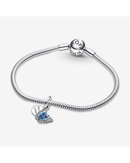 Pandora Blue Butterfly Quote Double Dangle Charm