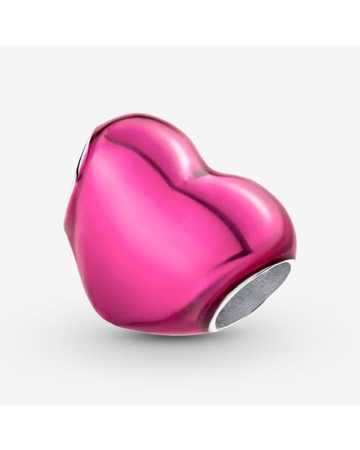 Pandora Pink Metallic Heart Charm