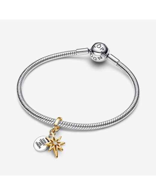Pandora Metallic Engravable North Star Lab-Grown Diamond Dangle Charm