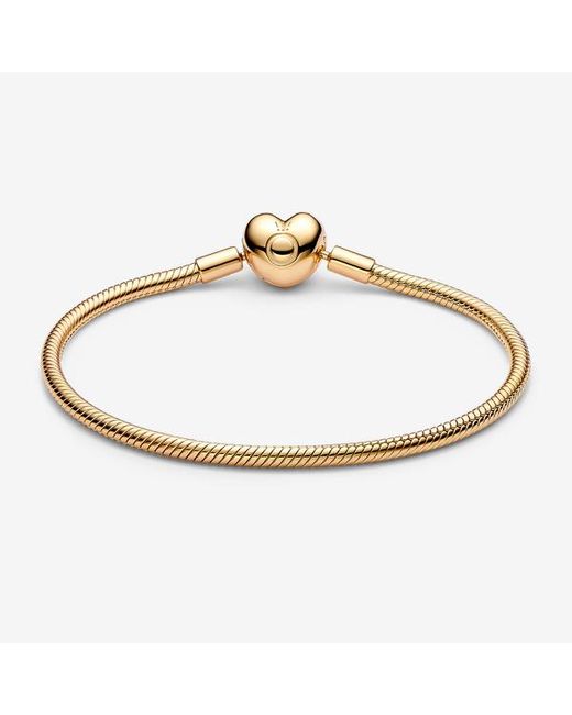 Pandora Metallic Moments Heart Clasp Snake Chain Bracelet