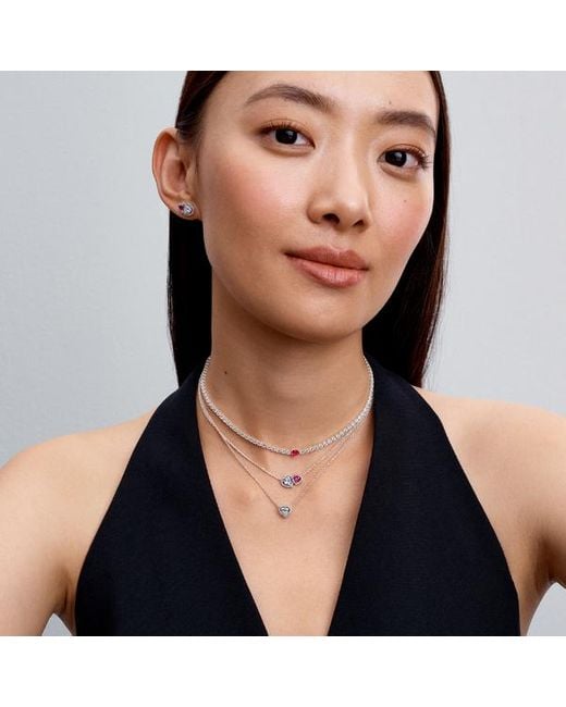 Pandora Metallic Halo Hearts Pendant Necklace