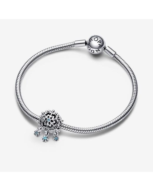 Pandora White Icy Snowflake Drop Charm