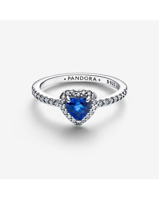 Pandora Blue Elevated Princess Heart Ring