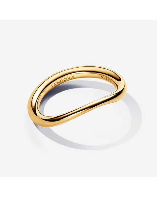 Pandora Metallic Essence 14k Gold-plated Organically Shaped Stacking Ring Gift Set
