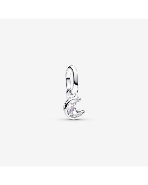 Pandora White Sparkling Moon Mini Dangle Charm
