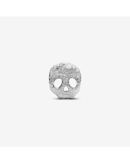 Pandora White Textured Skull Mini Charm