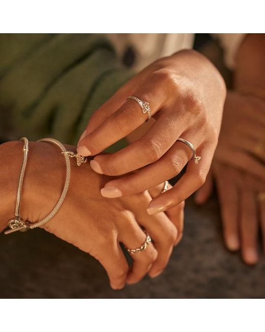 Pandora White Two Sparkling Hearts Ring