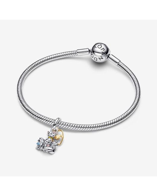 Pandora White Disney Aristocats Duchess & Kittens Dangle Charm