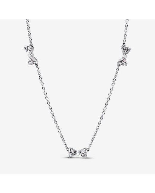 Pandora Metallic Bow Station Chain Necklace