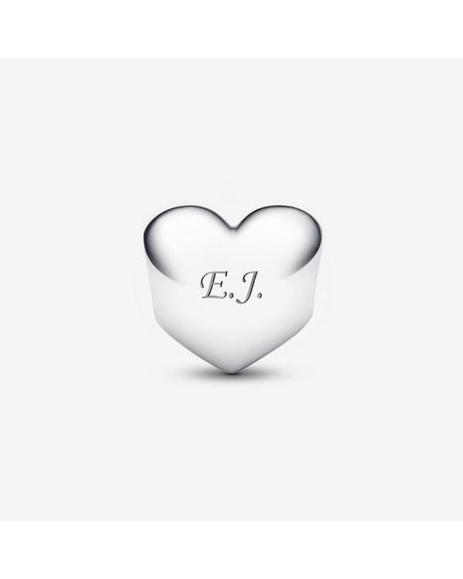 Pandora White Moments 794161c01 Engraved Red Stone Heart Pendant In Sterling Silver With Artificial Crystal