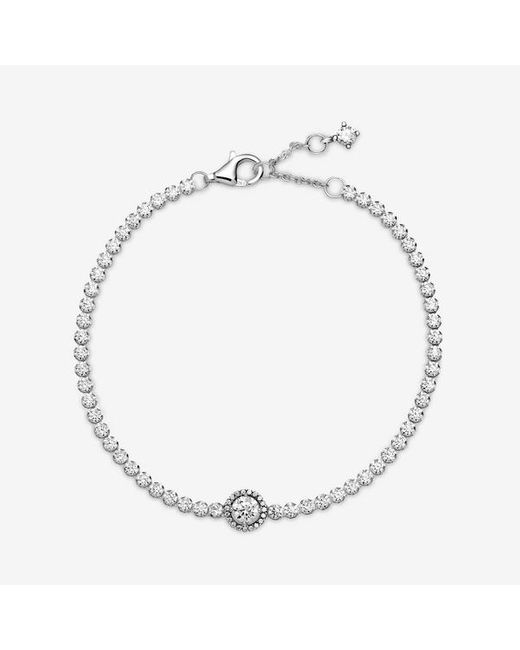 Pandora Metallic Sparkling Halo Tennis Bracelet