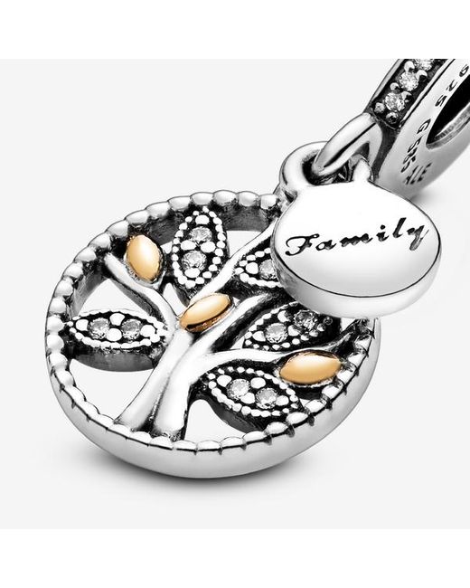 PANDORA Sparkling Family Tree Dangle Charm in White | Lyst UK