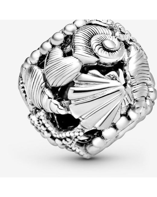 Pandora White Openwork Starfish, Shells & Hearts Charm