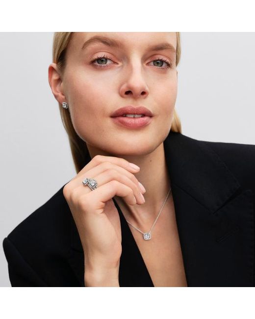 Pandora Metallic Square Sparkle Halo Ring