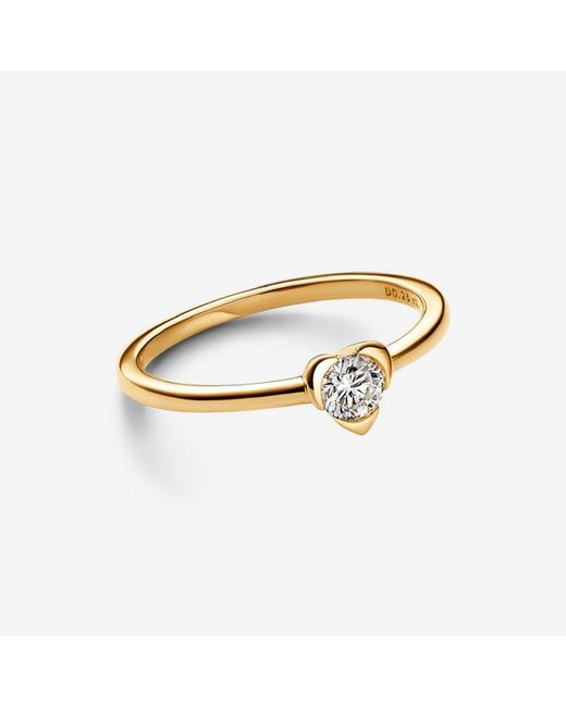 Pandora Metallic Talisman 14K Lab-Grown Diamond Heart Ring