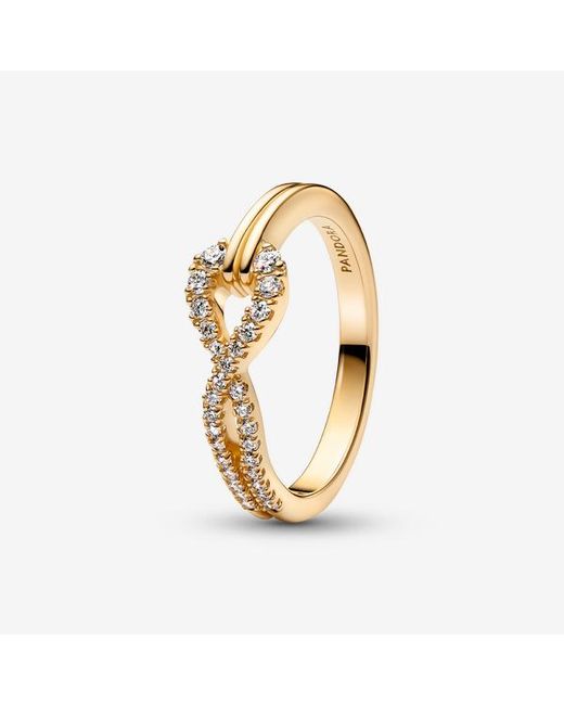 Pandora Metallic Infinite Lab-Grown Diamond Pavé Double Row Ring