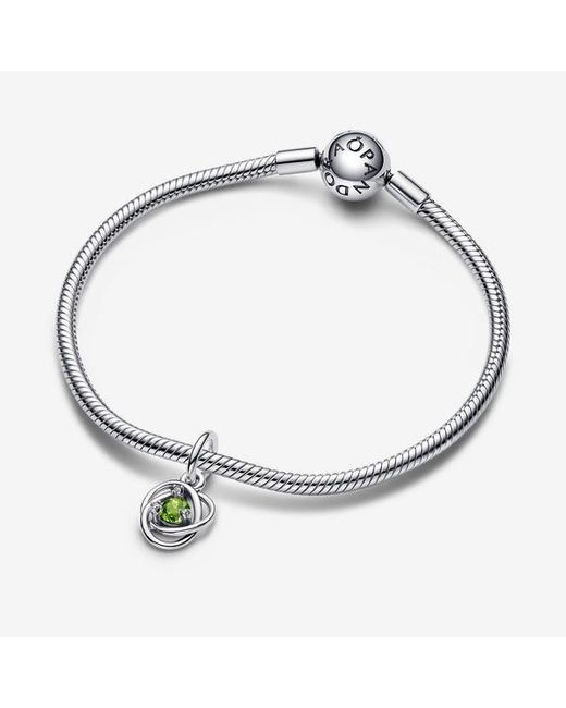 Pandora White August Birthstone Eternity Circle Dangle Charm