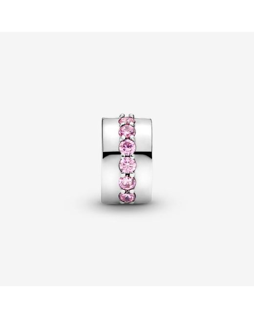 Pandora White Sparkling Row Clip Charm