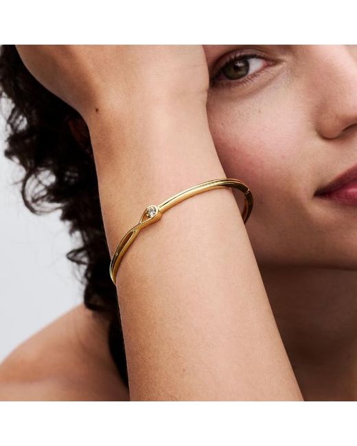 Pandora Metallic Infinite 14k Gold Lab-grown Diamond Bangle
