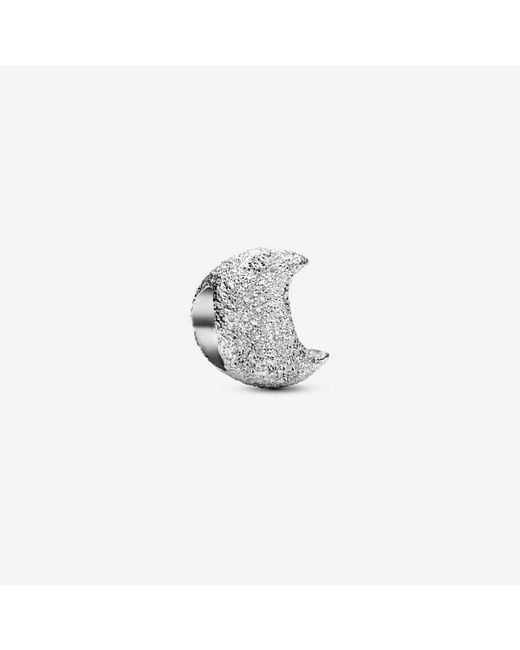 Pandora White Textured Moon Mini Charm