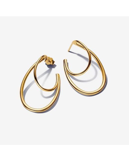 Pandora Metallic Organically Shaped Double Hoop Earrings