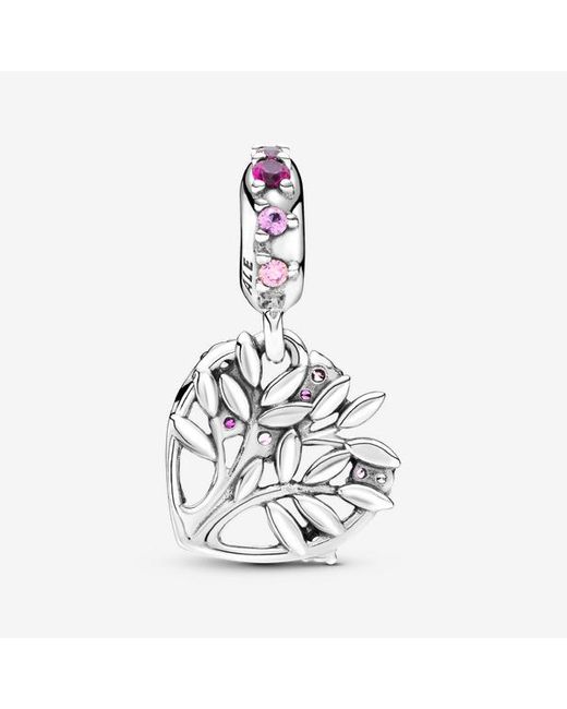Pandora White Heart Family Tree Dangle Charm