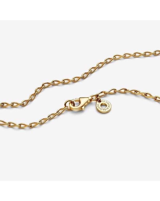 Pandora Metallic Figure Of 8 Chain Link 14k Gold-plated Necklace