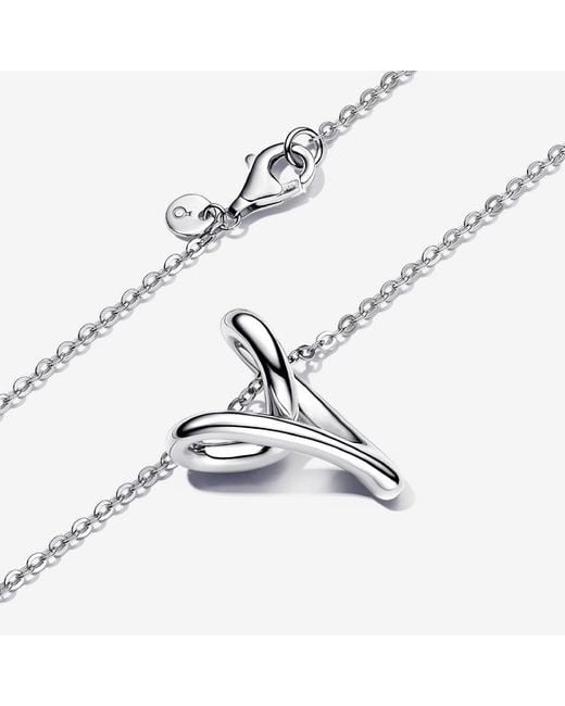 Pandora White Essence Heart Pendant Sterling Silver Necklace