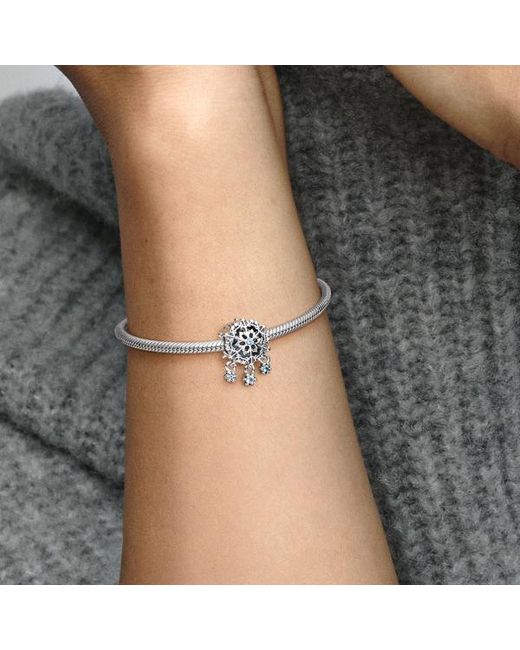 Pandora White Icy Snowflake Drop Charm