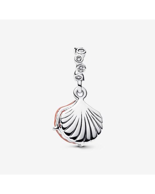 Pandora Pink Coral-Coloured Shell Double Dangle Charm
