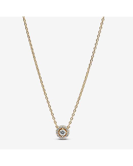 Pandora Metallic Round Pavé Halo Pendant Necklace