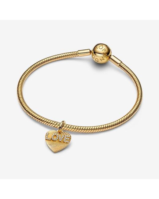 Pandora Metallic Engravable Love Heart Dangle Charm