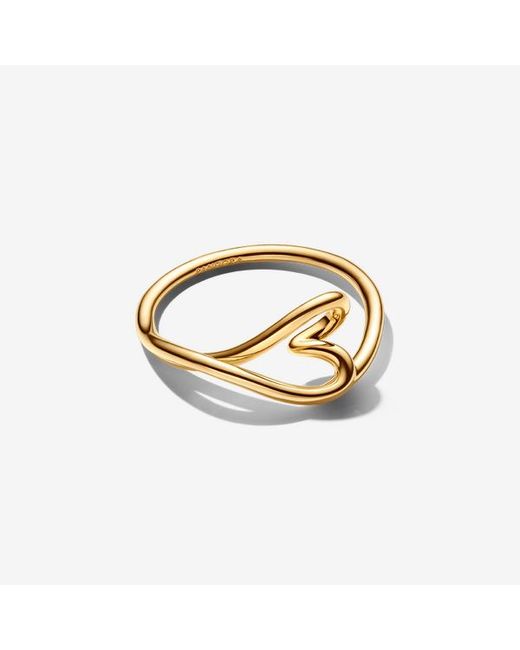 Pandora Metallic Organically Shaped Heart Small Ring