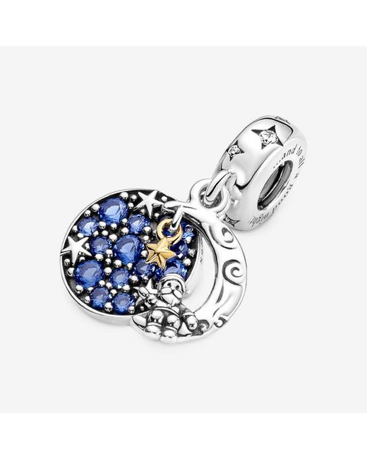 Pandora Kerstman Op De Maan Dubbele Hangende Bedel in het Blue