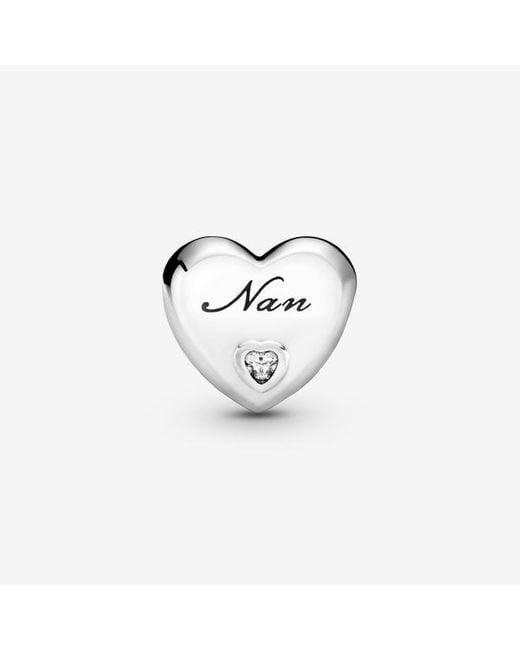 Pandora White Polished Nan Heart Charm