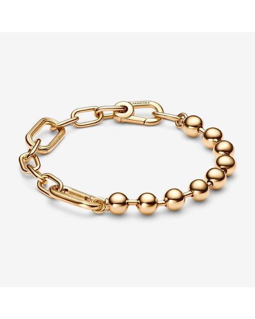 Pandora Metallic Me Metal Bead & Link Chain Bracelet