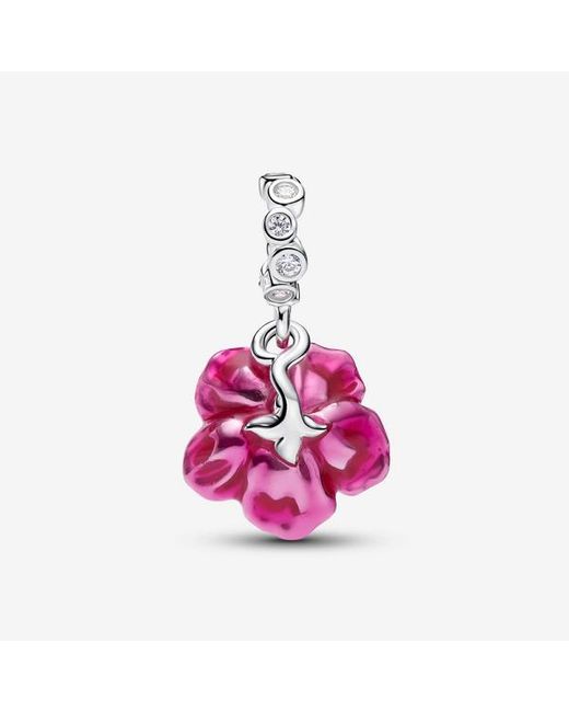 Pandora Pink Hibiscus Dangle Charm