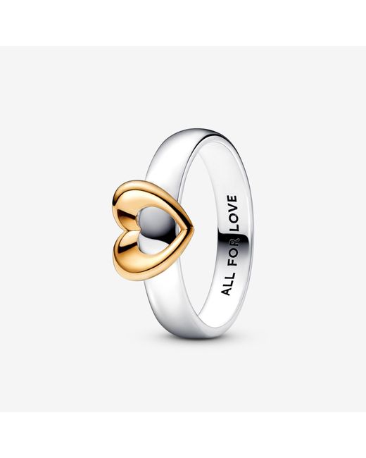 PANDORA Strahlender Bicolor Ring mit verschiebbarem Herz in Mettallic |  Lyst DE