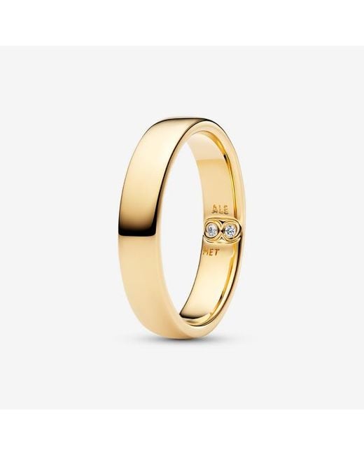 Pandora Metallic Engravable Classic Band Ring