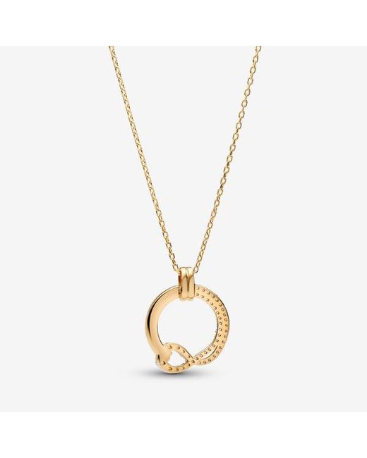 Pandora Metallic Infinite Lab-Grown Diamond Pavé Circle Pendant Necklace