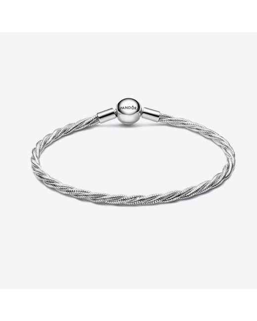Pandora Metallic Round Clasp Twisted Snake Chain