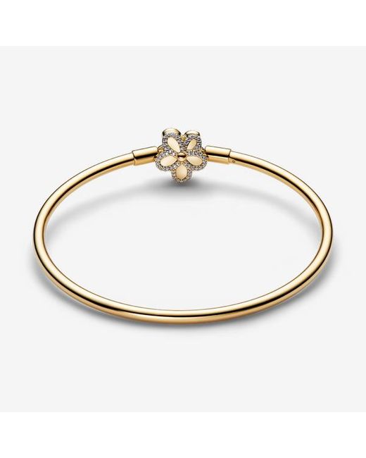Pandora Metallic Pavé Flower Bangle