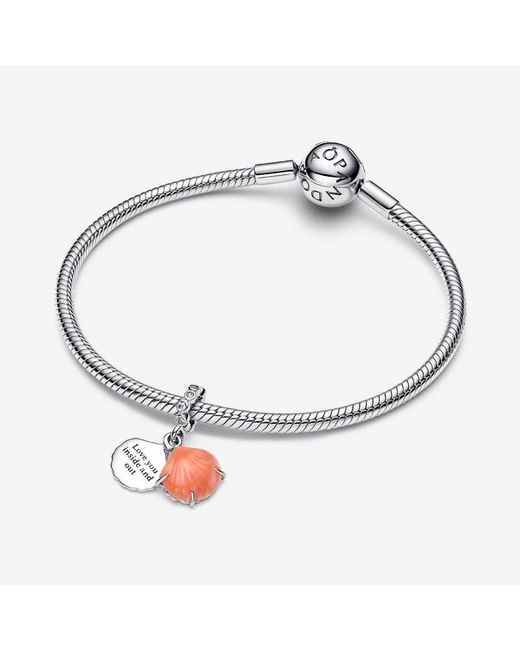 Pandora Pink Coral-Coloured Shell Double Dangle Charm