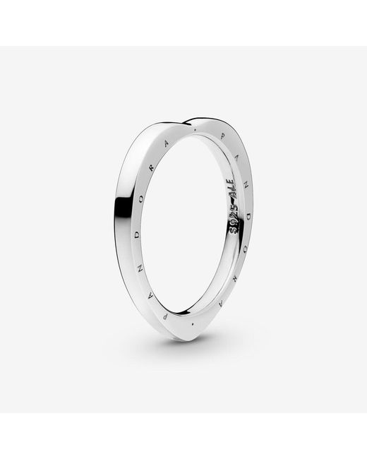 Pandora White Silver Signature Arcs Of Love Ring