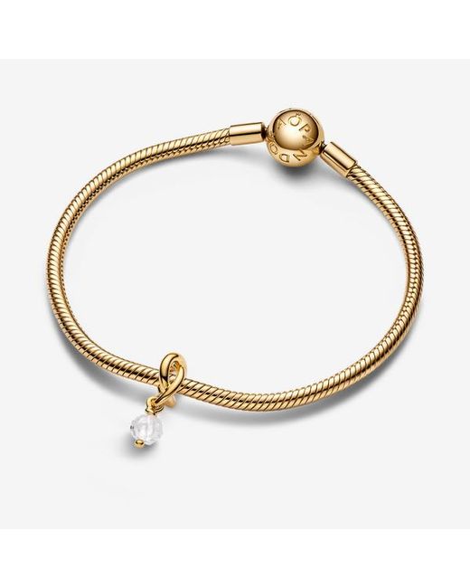 Pandora Metallic April Birthstone Eternity Circle Dangle Charm